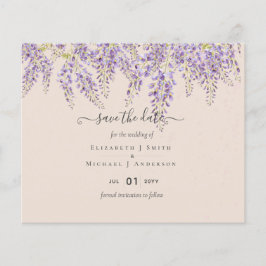 Wisteria Peach Weddenschap Save Dates BUDGET Flyer
