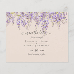 Wisteria Peach Weddenschap Save Dates BUDGET Flyer