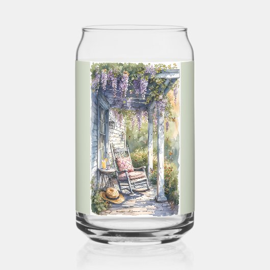 Wisteria Porch schommelstoel scene Blikvorm Glas (Achterkant)