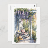 Wisteria Porch schommelstoel scene Briefkaart (Voorkant / Achterkant)