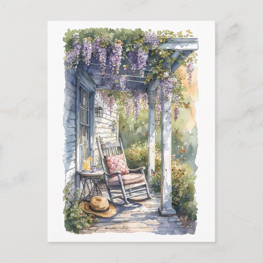 Wisteria Porch schommelstoel scene Briefkaart (Voorkant)