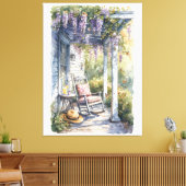 Wisteria Porch schommelstoel scene Canvas Afdruk (Insitu (Woonkamer))