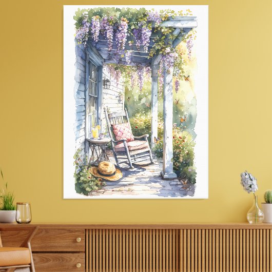 Wisteria Porch schommelstoel scene Canvas Afdruk (Insitu (Woonkamer))