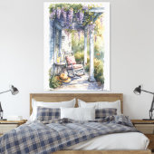 Wisteria Porch schommelstoel scene Canvas Afdruk (Insitu (Slaapkamer))