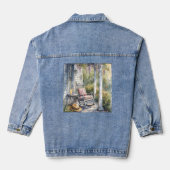 Wisteria Porch schommelstoel scene Denim Jacket (Achterkant)