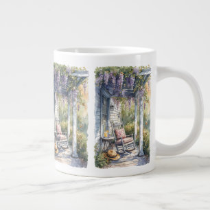 Wisteria Porch schommelstoel scene Grote Koffiekop