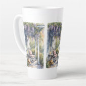 Wisteria Porch schommelstoel scene Latte Mok (Linkerhoek)