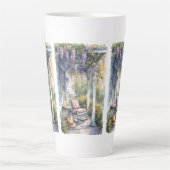Wisteria Porch schommelstoel scene Latte Mok (Voorkant)