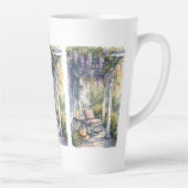 Wisteria Porch schommelstoel scene Latte Mok (Rechts)