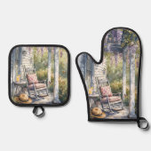 Wisteria Porch schommelstoel scene Ovenwant & Pannenlap Set (Voorkant)