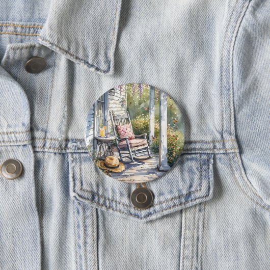 Wisteria Porch schommelstoel scene Ronde Button 7,6 Cm (In situ)