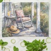 Wisteria Porch schommelstoel scene Theedoek (Gevouwen)