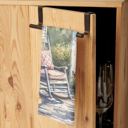 Wisteria Porch schommelstoel scene Theedoek (Derde Gevouwen)