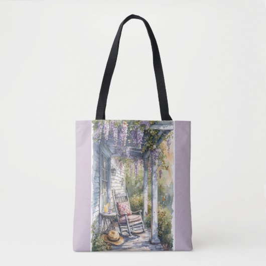 Wisteria Porch schommelstoel scene Tote Bag (Voorkant)
