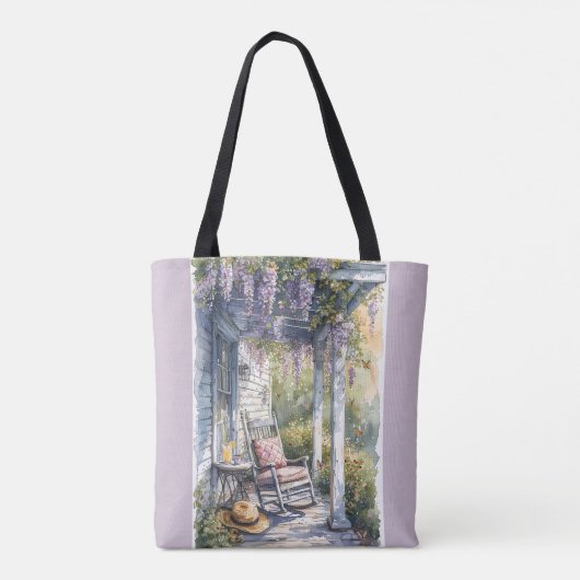 Wisteria Porch schommelstoel scene Tote Bag (Achterkant)