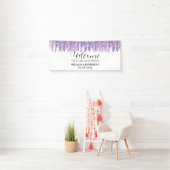 Wisteria Purple Bloemen Elegante bruiloft Spandoek (Insitu)