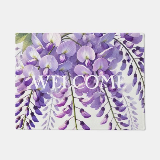 Wisteria Purple Flowers Bloemen Natuur Deurmat (Voorkant)