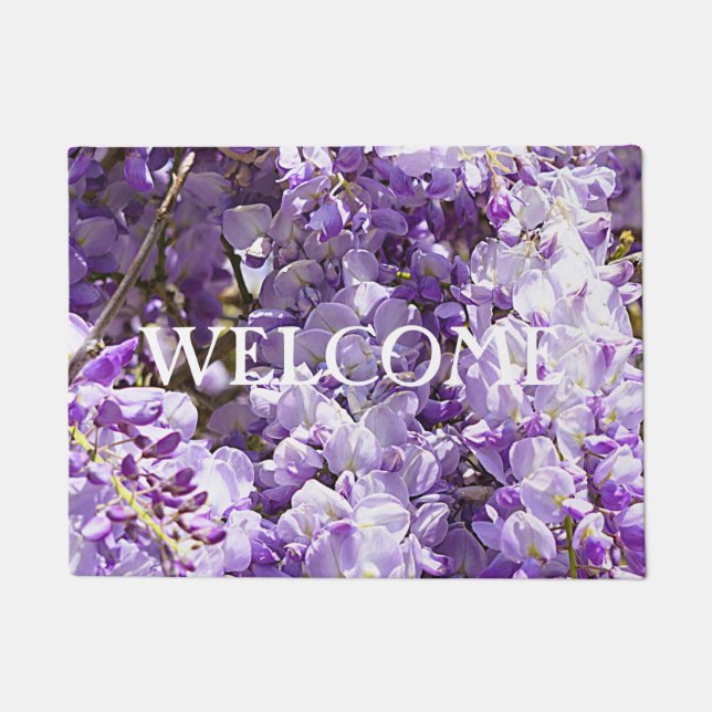 Wisteria Purple Flowers Bloemen Natuur Deurmat (Voorkant)