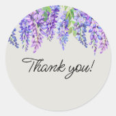 Wisteria Purple Flowers Botanische Tuin Dank u Ronde Sticker (Voorkant)