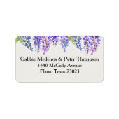 Wisteria Purple Flowers Botanische Tuin Etiket (Voorkant)