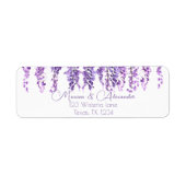 Wisteria Purple Flowers Elegant retouradres Etiket (Voorkant)