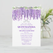 Wisteria Quinceanera Paarse Bloemen 15e Verjaardag Kaart (Staand voorkant)