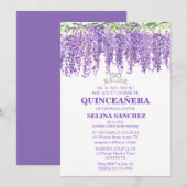 Wisteria Quinceanera Paarse Bloemen 15e Verjaardag Kaart (Voorkant / Achterkant)