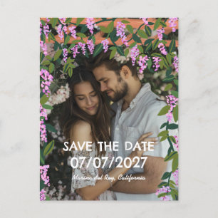 Wisteria Ranken Bloemstuk Op Maat Foto Bruiloft Aankondigingskaart