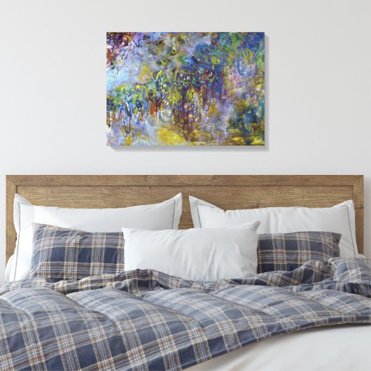 Wisteria (rechterhelft) van Claude Monet Canvas Afdruk (Insitu (Slaapkamer))