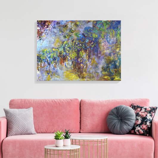 Wisteria (rechterhelft) van Claude Monet Canvas Afdruk (Insitu (Woonkamer))