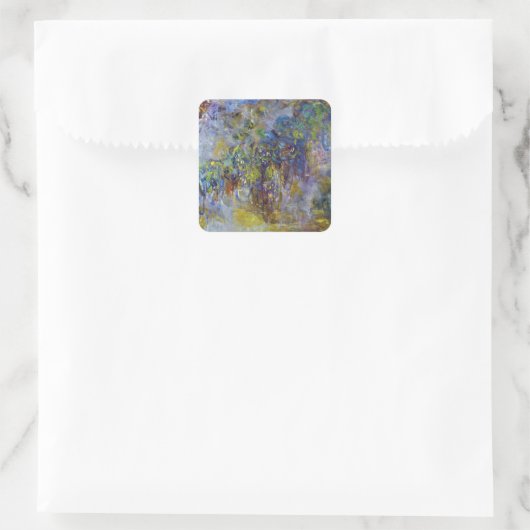 Wisteria (rechterhelft) van Claude Monet Vierkante Sticker (Tas)