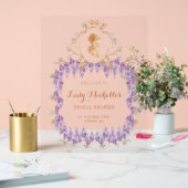 Wisteria Regal Floral Vrijgezellenfeest Acryl Bord (Huwelijk)