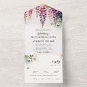 Wisteria Romantische Tuin Party Elegant Bruiloft All In One Uitnodiging (Binnen)