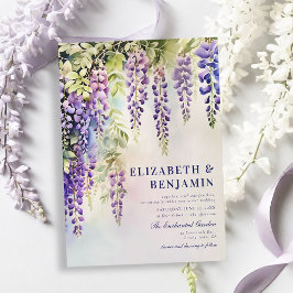 Wisteria Romantische Tuin Party Elegant Bruiloft Kaart