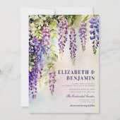 Wisteria Romantische Tuin Party Elegant Bruiloft Kaart (Voorkant)