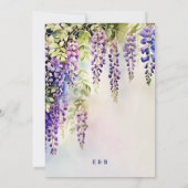 Wisteria Romantische Tuin Party Elegant Bruiloft Kaart (Achterkant)