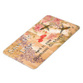 Wisteria Rozen Bloemen Floral Save the Date Magnet Magneet (Linkerzijde)
