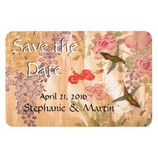 Wisteria Rozen Bloemen Floral Save the Date Magnet Magneet (Horizontaal)