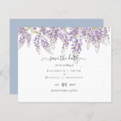 Wisteria Save Dates Dusty Blue WeddenGET (Voorkant / Achterkant)