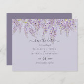 Wisteria Save Dates Dusty Paars Weddenschap BUDGET (Voorkant / Achterkant)