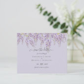 Wisteria Save Dates Dusty Paars Weddenschap BUDGET (Staand voorkant)