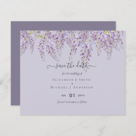 Wisteria Save Dates Dusty Paars Weddenschap BUDGET