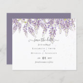 Wisteria Save Dates Dusty Paars Weddenschap BUDGET (Voorkant / Achterkant)