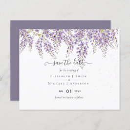 Wisteria Save Dates Dusty Paars Weddenschap BUDGET