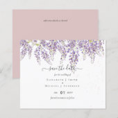 Wisteria Save Dates Dusty Pink Weddenschap BUDGET (Voorkant / Achterkant)