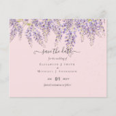 Wisteria Save Dates Stof Roze Trouw BUDGET (Voorkant)