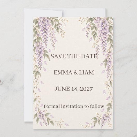 Wisteria Save the Date (Voorkant)