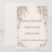 Wisteria Save the Date (Voorkant / Achterkant)