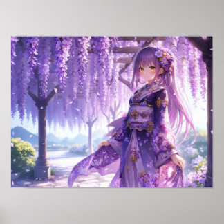 Wisteria Serenity Tranquil Wisteria Garden Poster