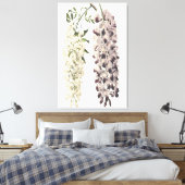 Wisteria Sinensis botanische kunst geïsoleerd op w Canvas Afdruk (Insitu (Slaapkamer))
